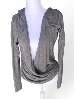 ATHLETA Women's Hooded Athleta Wrap Sweater Dark Gray Size Small